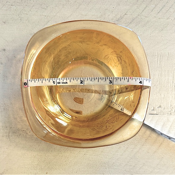 Vintage Floragold Louisa Square Bowls - Jeannette Glass - Picture 6 of 6